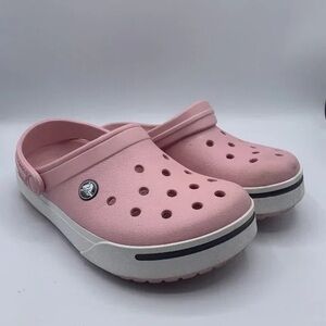 Crocs Beach Pink Sandals Unisex Crocband Pearlized Clog Pink
 M6 W8 Pink 
 28580